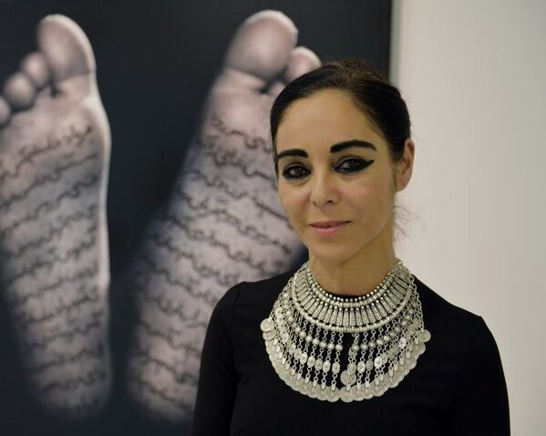 Necklace collar with coins.