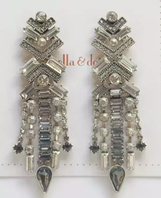 New Stella&Dot Floral Statement Drop Earrings Gift Vintage Women Party Jewelry.