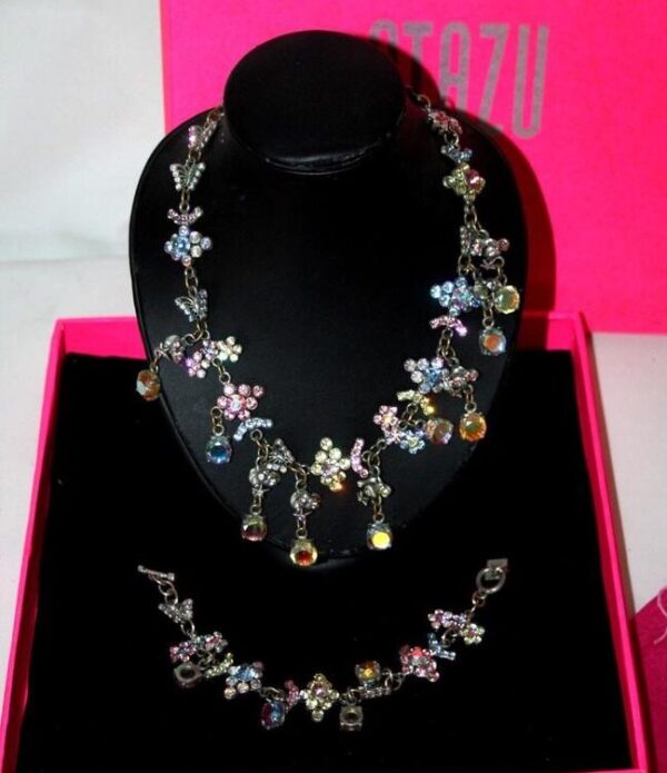 Original RODRIGO OTAZU Necklace & Bracelet Multi Coloured Crystals With Box Bags. Original RODRIGO OTAZU Necklace & Bracelet Multi Coloured Crystals With Box Bags.