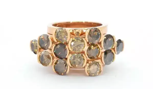Otazu Gold Designer Ring with Fancy Brown Diamonds. Otazu Gold Designer Ring with Fancy Brown Diamonds.
