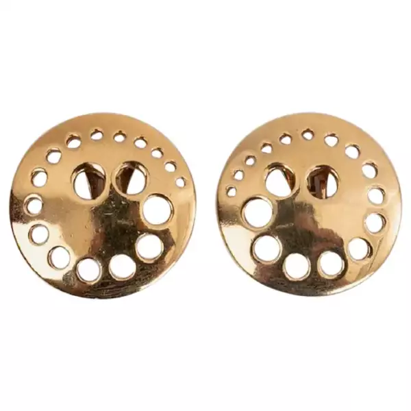 Paco Rabanne Gilded Metal Clip on Earrings.
