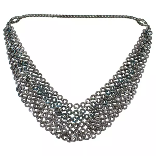 Paco Rabanne Style Futuristic Drapery Space Age Link Necklace.