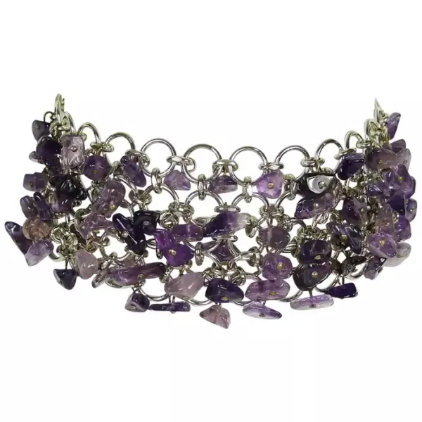 Paco Rabanne Vintage Chainmail and Quartz Choker Necklace.