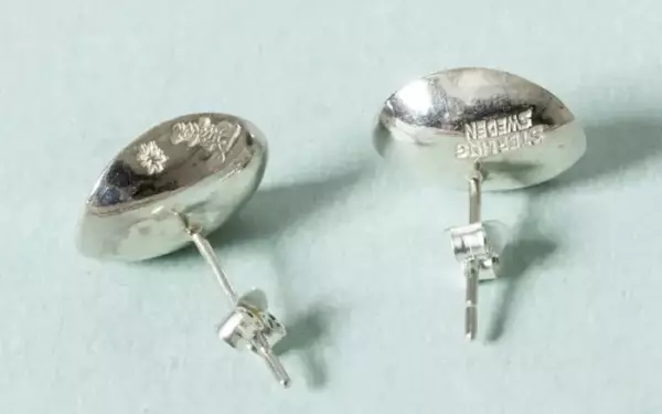 Pair of Bowls Earrings by Sigurd Persson, Sweden, 1950s