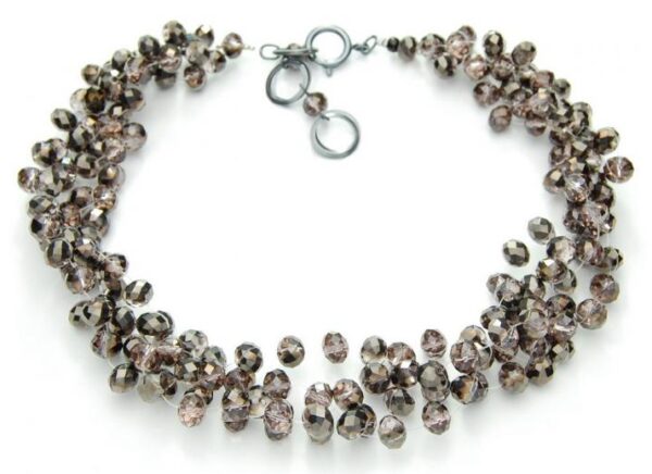 Rauchtopaz beads on transparent fishing line.