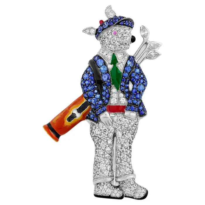 Raymond Yard Rabbit Golf Caddy Brooch.