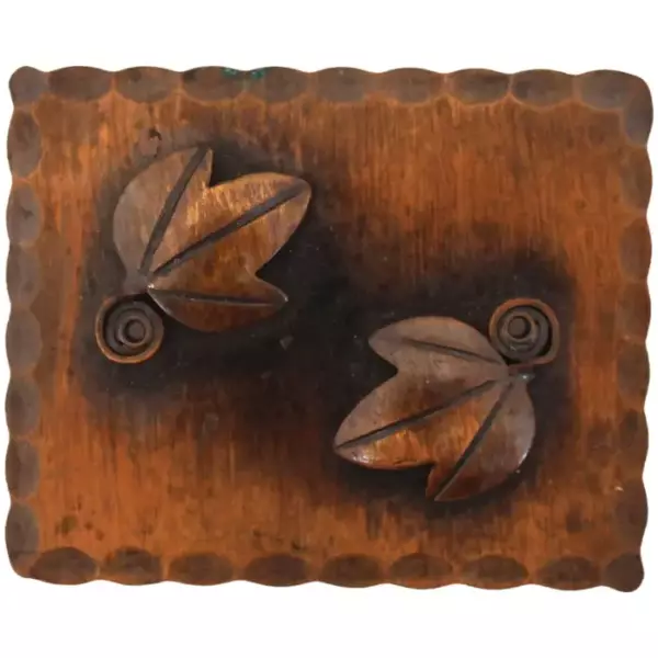 Rebajes Copper Leaf Scroll Plaque Circa 1950's.