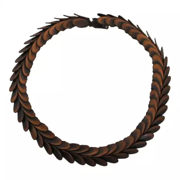 Rebajes Vintage Copper Petal Snakelike Necklace Circa 1950's.