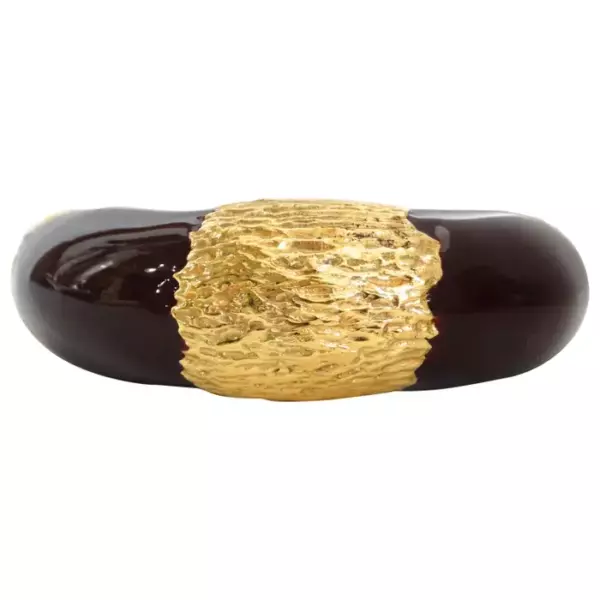 Roberto Cavalli 1990s Horn Ceramic Cuff.