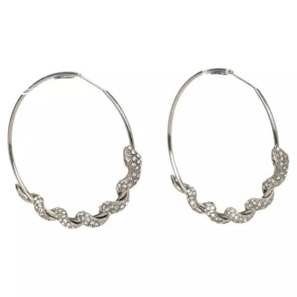 Roberto Cavalli Snake Hoop Earrings.
