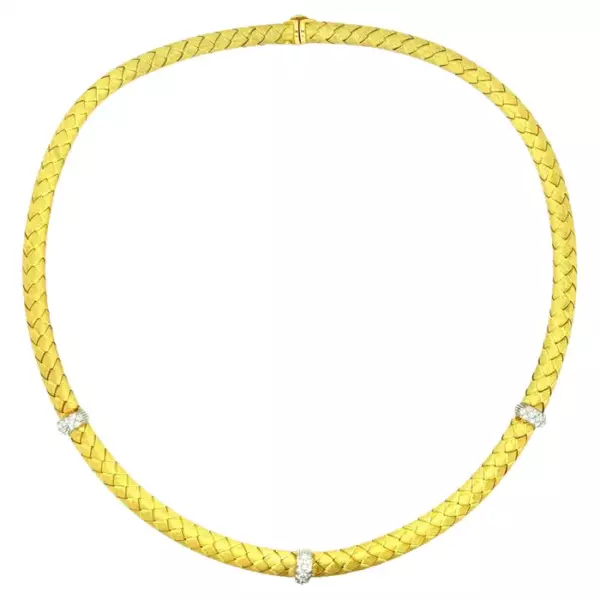 Roberto Coin 18k Weave Collar Necklace.