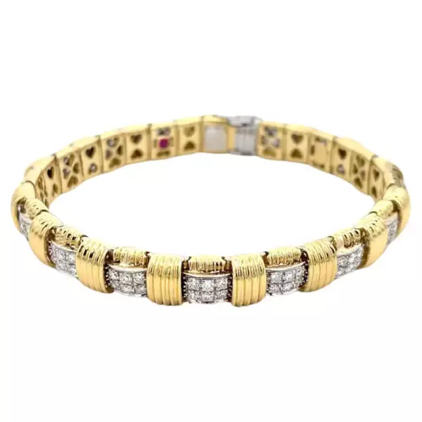 Roberto Coin Appassionata Diamond Bracelet 18K Yellow & White Gold.