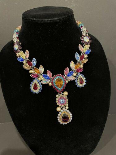 Rodrigo Otazu Fabulous Multi Colored Swarovski Crystal & Rhinestone Necklace WOW. Rodrigo Otazu Fabulous Multi Colored Swarovski Crystal & Rhinestone Necklace WOW.