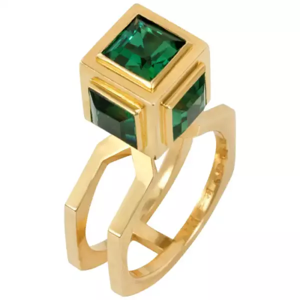 Sigurd Persson Green Tourmaline and Gold Ring 1960.