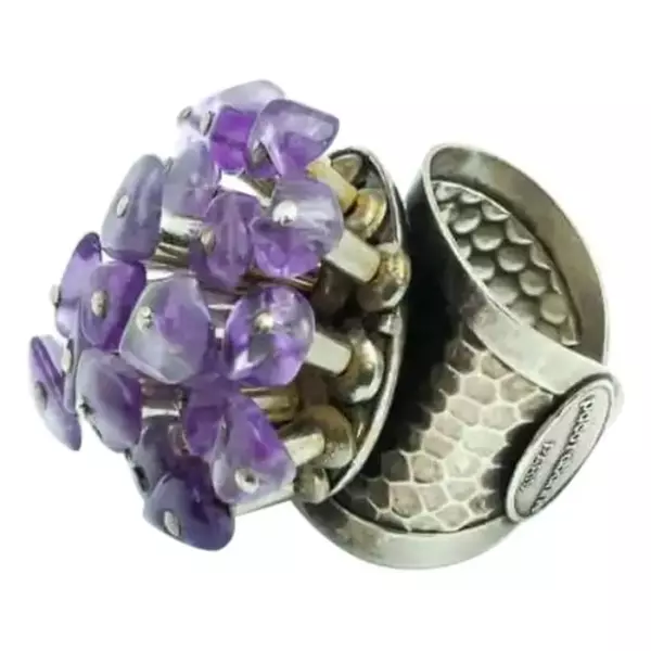 Spectacular Paco Rabanne Vintage Amethyst Purple Ring, c.1980 90.