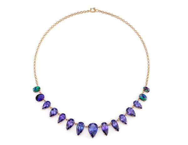 Tanzanite and opal necklace.
