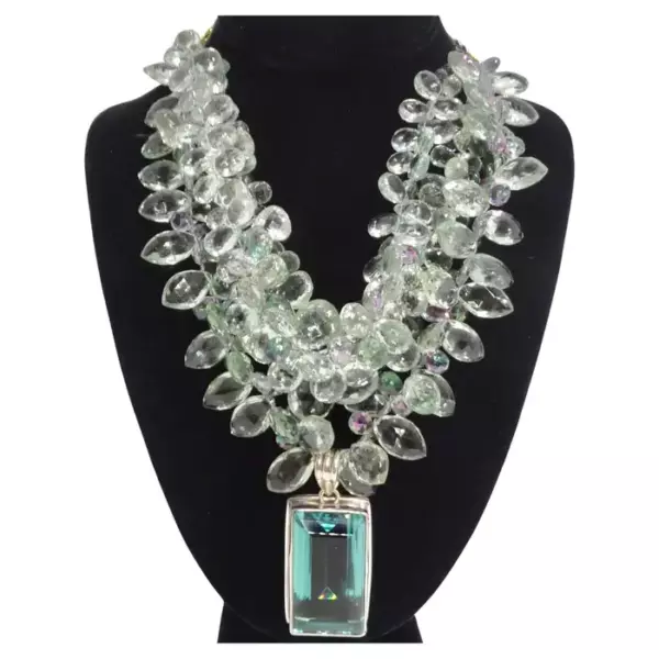 Tourmaline 100 Carat Multi Strand Statement Necklace.