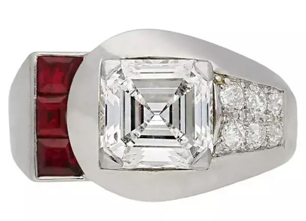 Yard Inc. Diamond and Ruby Ring, American, circa 1935.