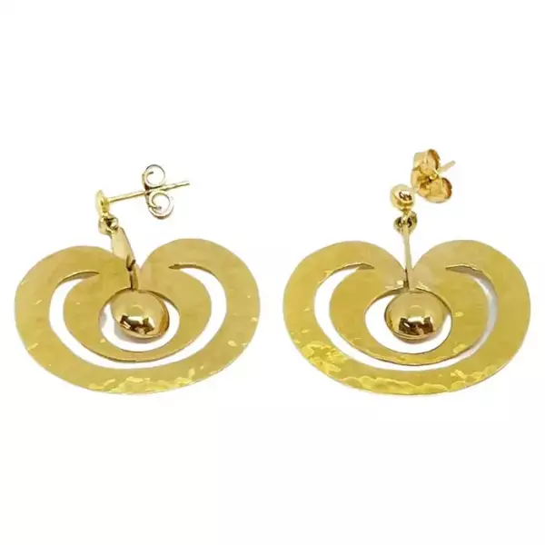 18 Karat Gold Tapio Wirkkala Rare ‘Omena’ 'Apple' Earrings.