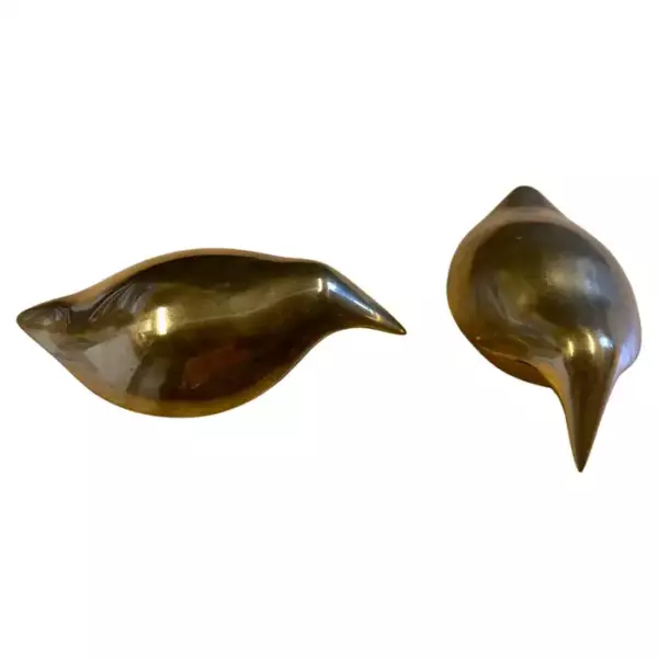 2 Pieces Tapio Wirkkala Bronze Bird Paperweight.