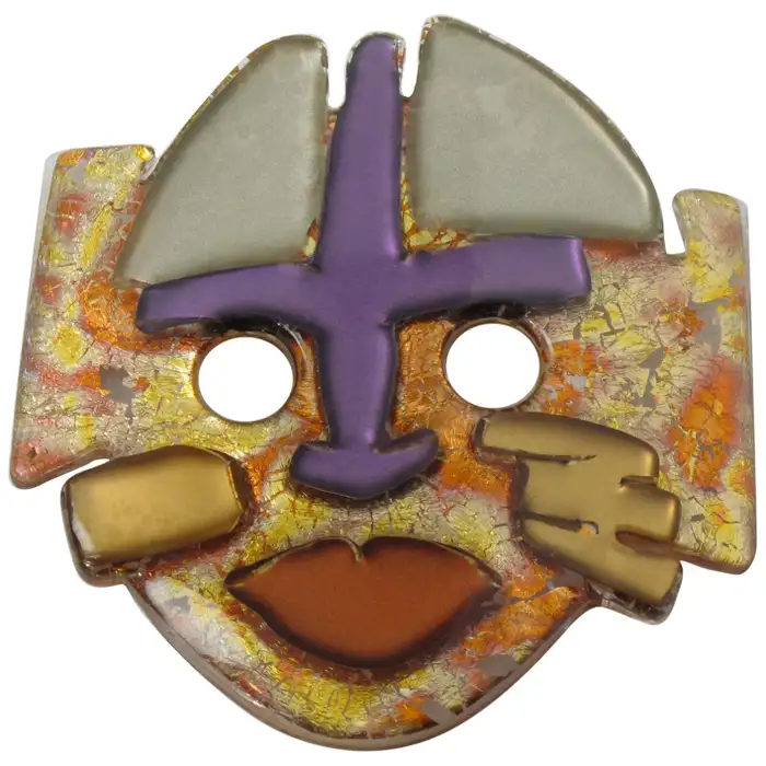 Anne and Frank Vigneri Oversized Lucite Mask Pin Brooch.