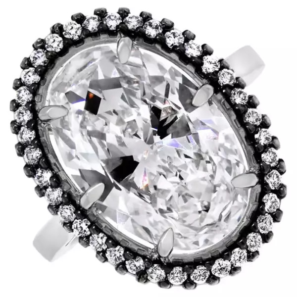 Beauvince Antique Engagement Ring 6.20 Carat Oval KVVS2 IGI Diamond in Platinum.
