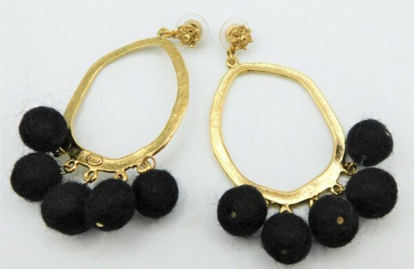 Gold Tone Pierced Designer Earrings Dangle Drop. Gold Tone Pierced Designer Earrings Dangle Drop.