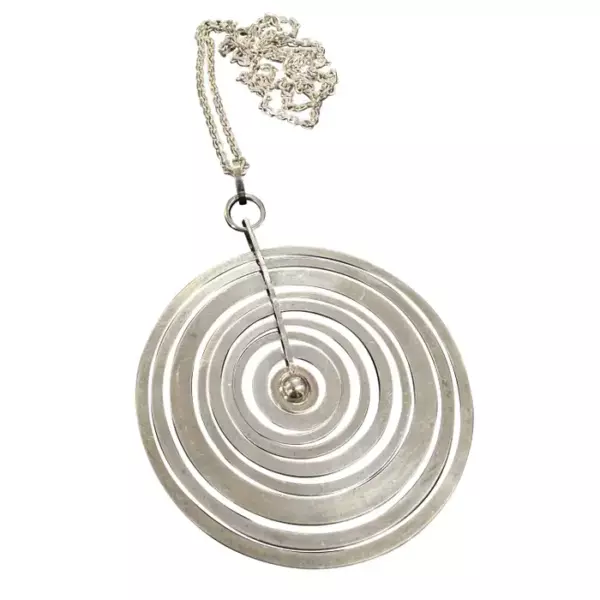 Sterling Silver Tapio Wirkkala Hopeakuu The Silver Moon Necklace Pendant 1971.