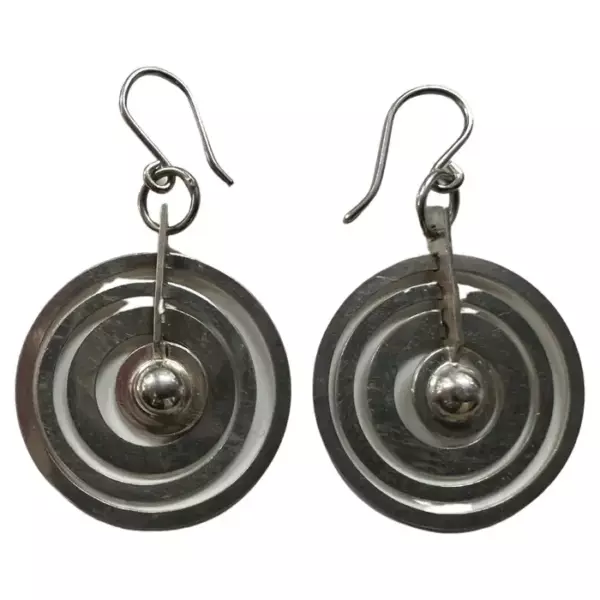 Sterling Silver Tapio Wirkkala Hopeakuu the Silver Moon Earrings 1972.