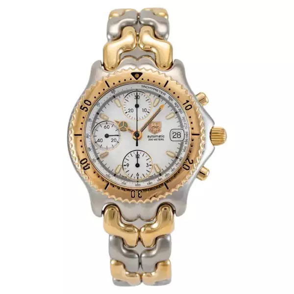 Tag Heuer Link CG2120 RO 39MM Chronograph Two Tone Stainless Steel Watch.
