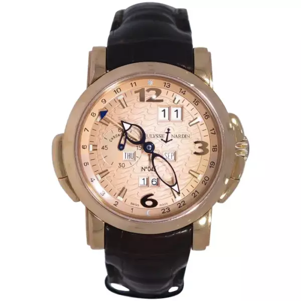 Ulysse Nardin GMT Perpetual Calendar Rose Gold Watch.